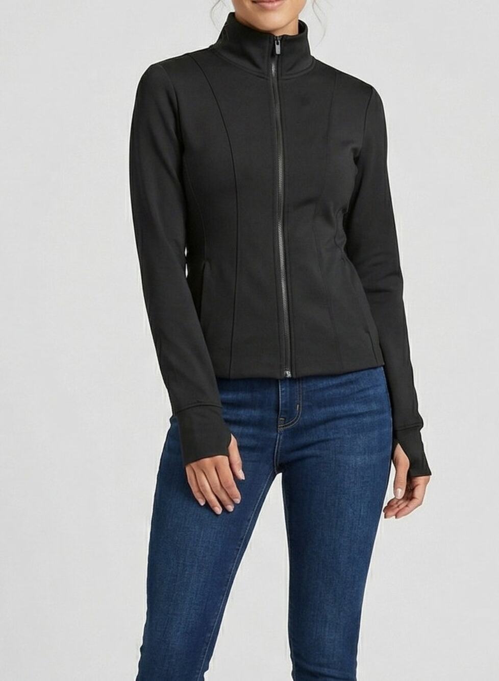 Yogalicious XS Gray Full Zip Polyester Spandex Jacket